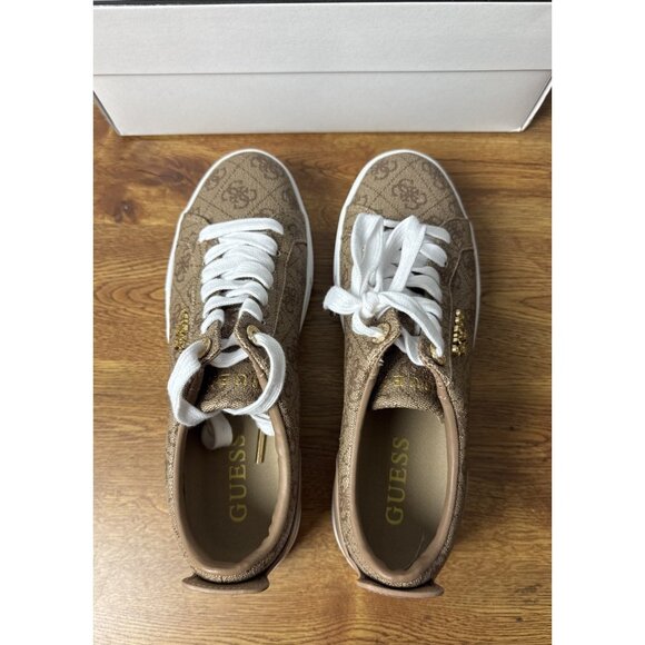 Guess Women's Logo Print Low Top Platform Genza Sneakers Size US: 8 M - Picture 4 of 8
